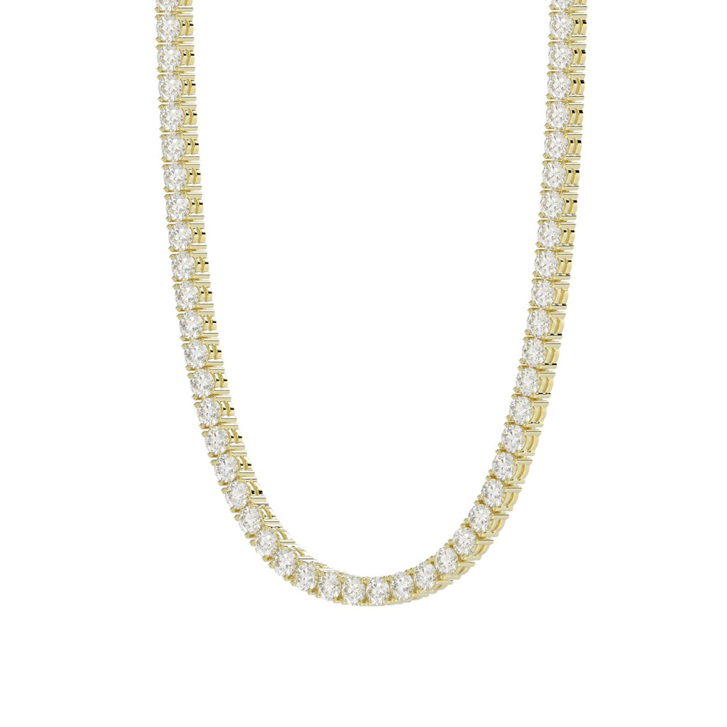 14K YELLOW GOLD 4 3/4CT 18" ROUND DIAMOND LADIES TENNIS NECKLACE
