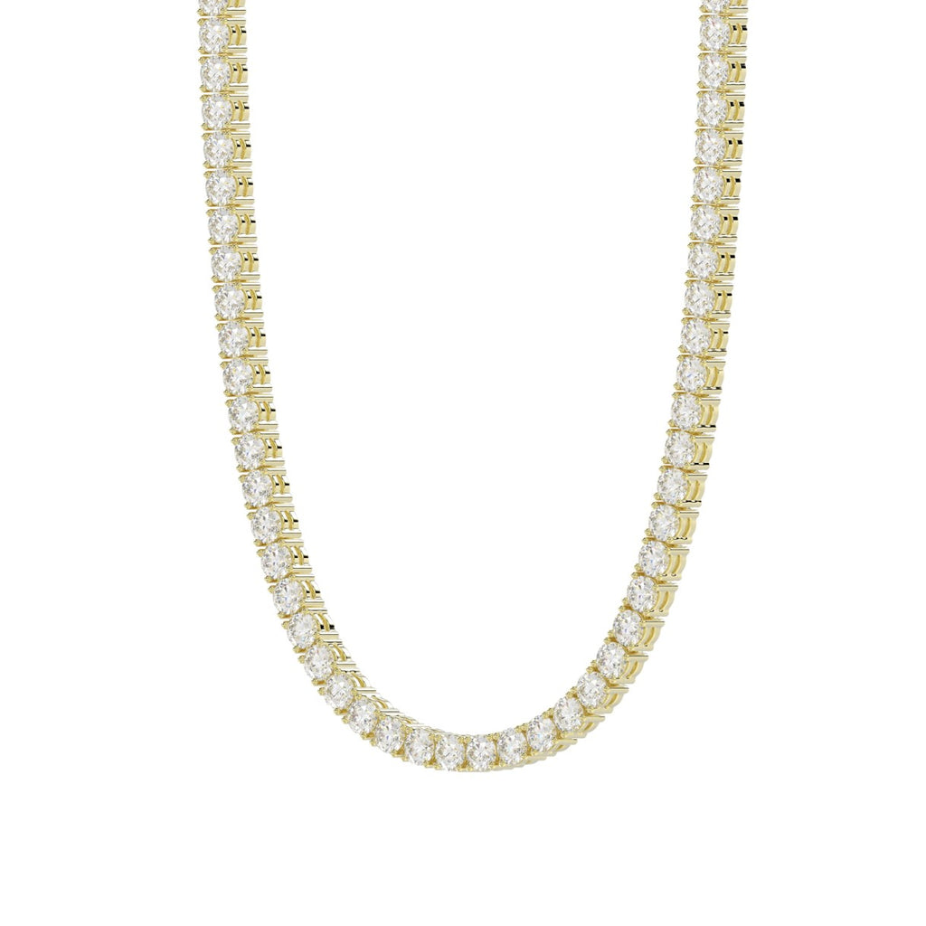 14K YELLOW GOLD 4 3/4CT 18" ROUND DIAMOND LADIES TENNIS NECKLACE