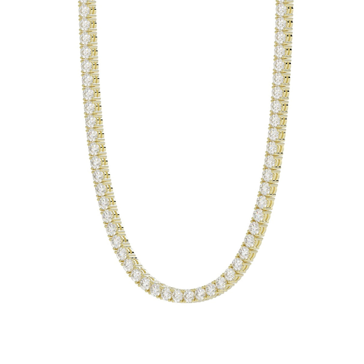 14K YELLOW GOLD 6 7/8CT 16" ROUND DIAMOND LADIES TENNIS NECKLACE