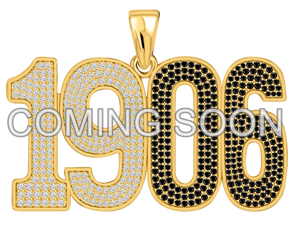 Limited Edition- 1906 Pendant- Solid Gold with Diamonds and Black Gemstones