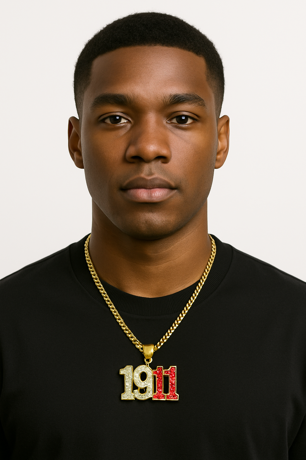 Limited Edition- 1911 Pendant- Solid Gold with Diamonds and Red Gemstones