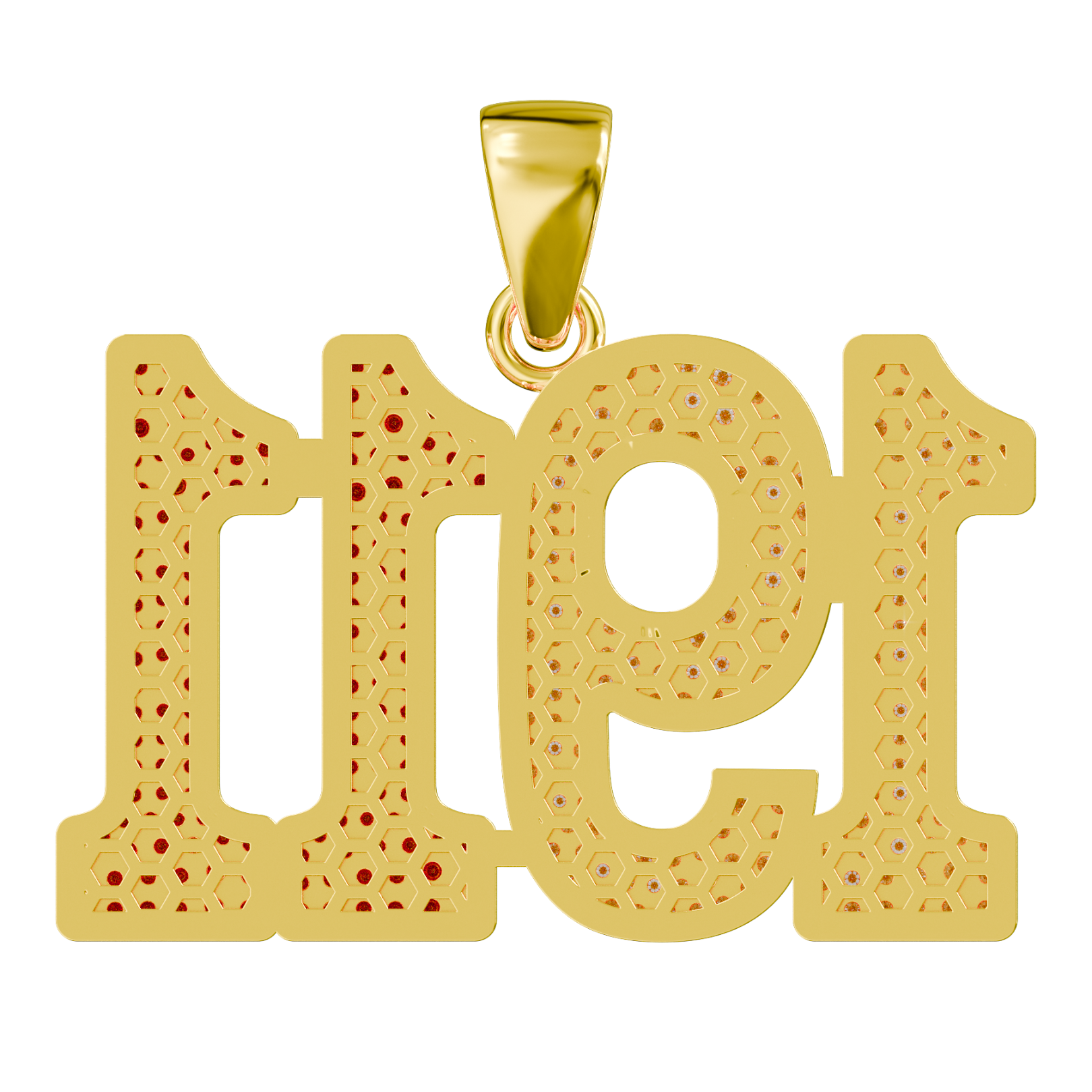 Limited Edition- 1911 Pendant- Solid Gold with Diamonds and Red Gemstones