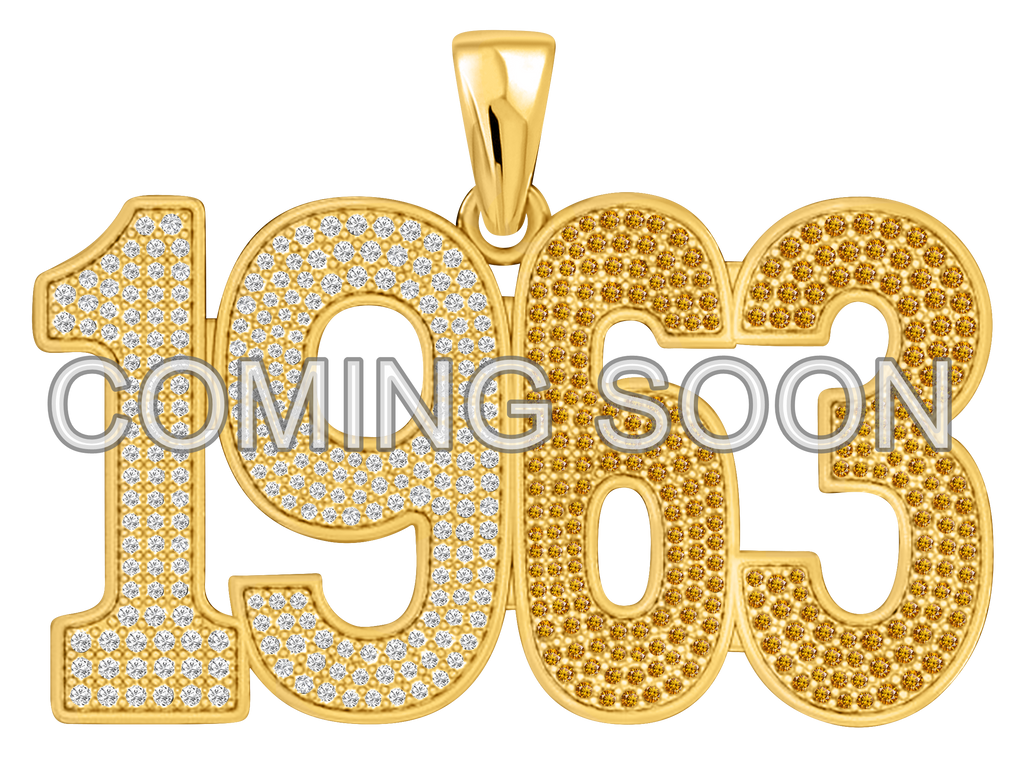 Limited Edition- 1963 Pendant- Solid Gold with Diamonds and Brown Gemstones