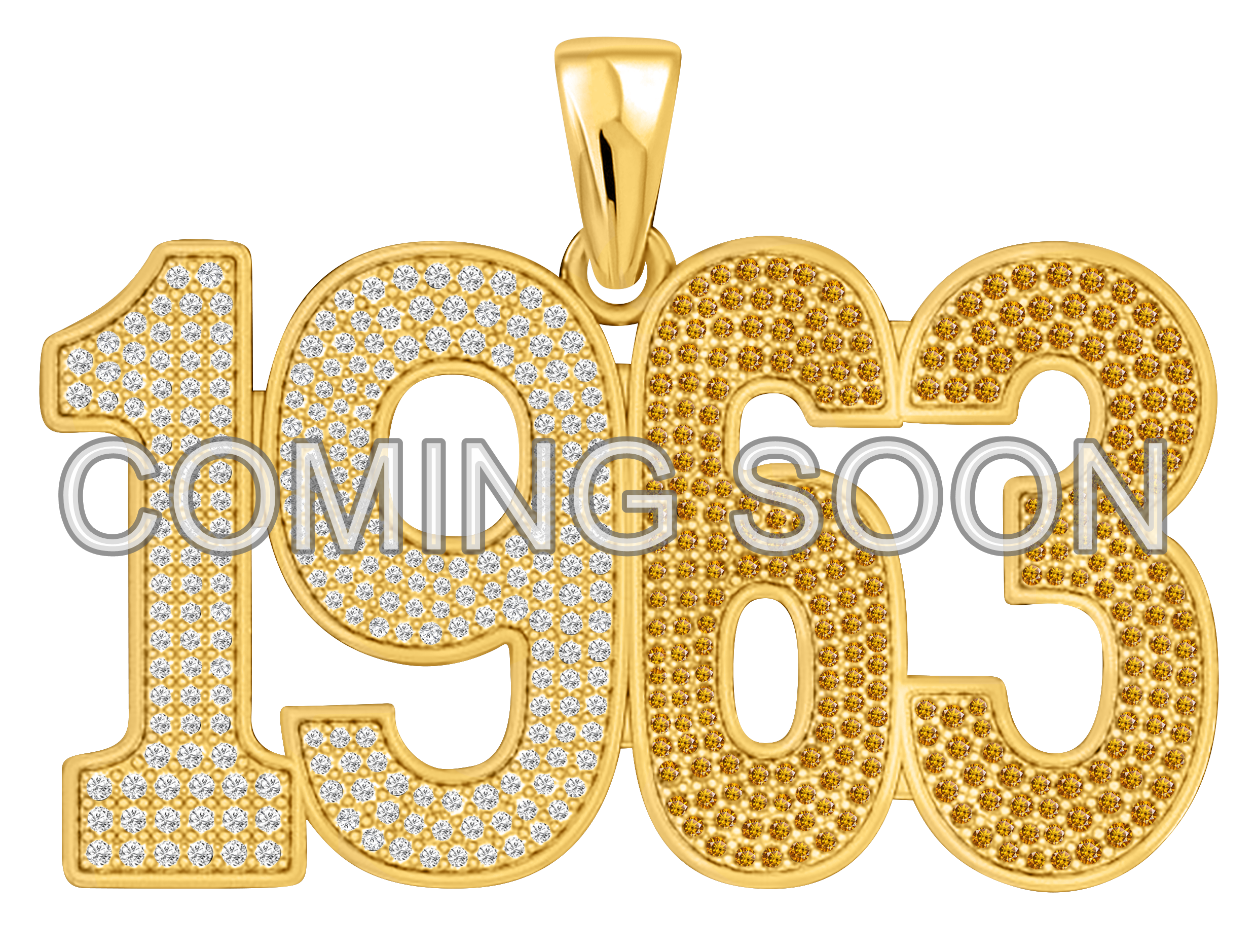 Limited Edition- 1963 Pendant- Solid Gold with Diamonds and Brown Gemstones