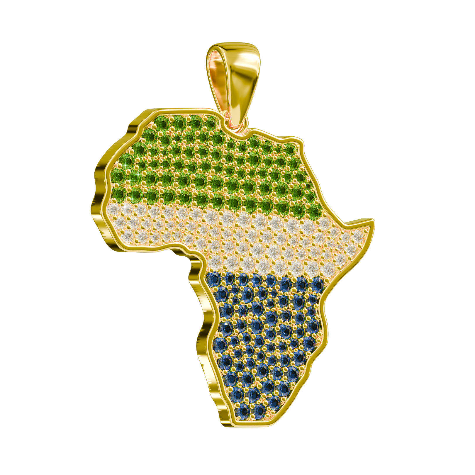 Limited Edition- Sierra Leone Pendant with Diamonds including Blue and Green Gemstones