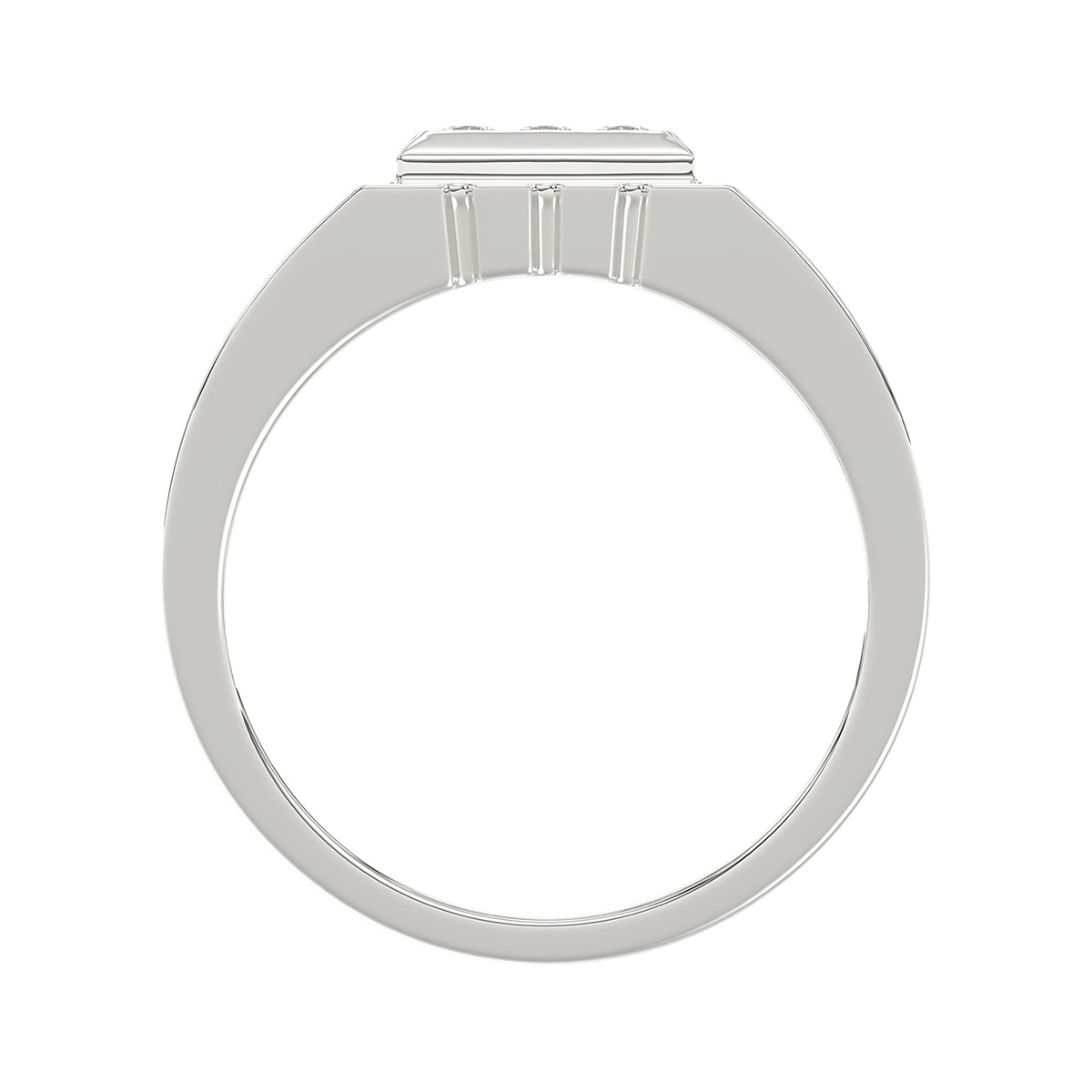Sterling Silver Diamond Ring For Men 0.35Ct Round Cut Square Cluster Mens Ring Fine Jewelry Gift For Him