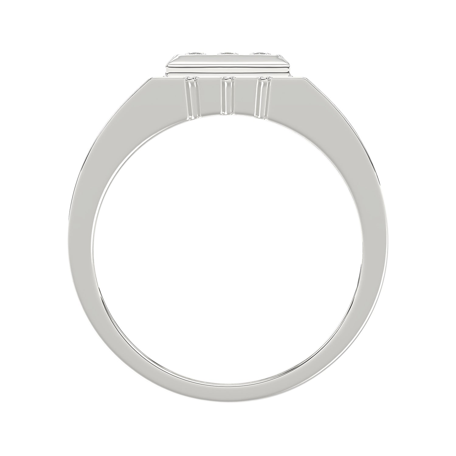 Sterling Silver Diamond Ring For Men 0.35Ct Round Cut Square Cluster Mens Ring Fine Jewelry Gift For Him