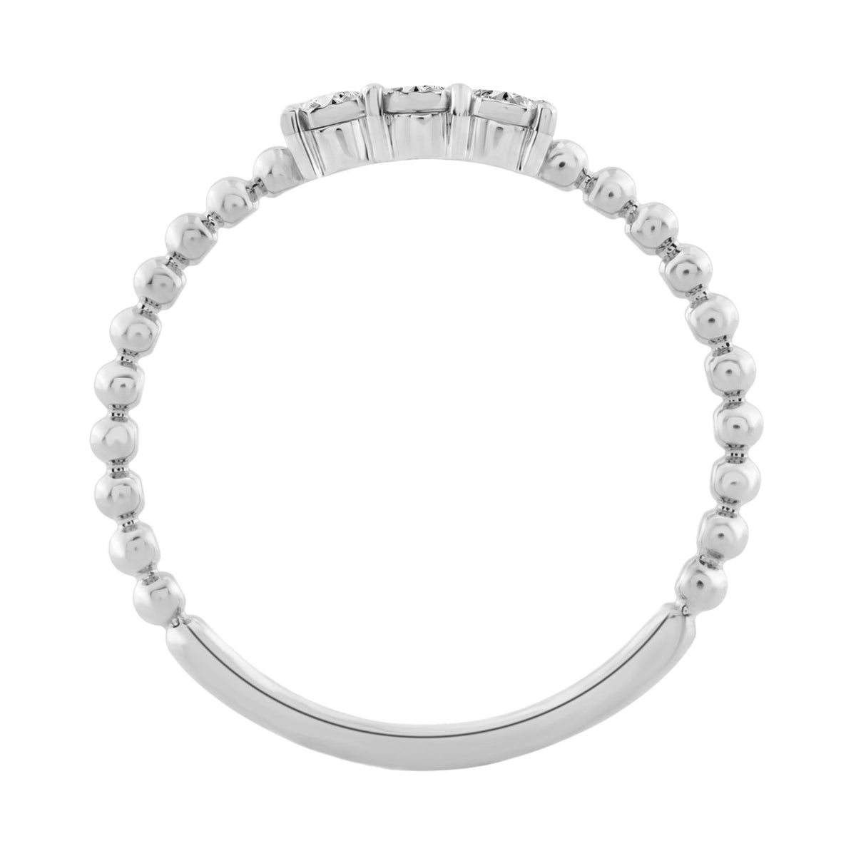 Elegant 0.07Ct Round Diamond Three Stone Ring In Sterling Silver Classic Ladies Jewelry Design