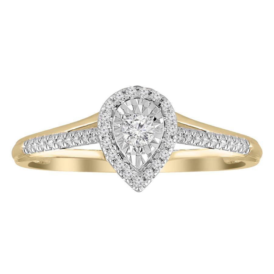 LADIES RING 0.20CT ROUND DIAMOND 10K YELLOW GOLD