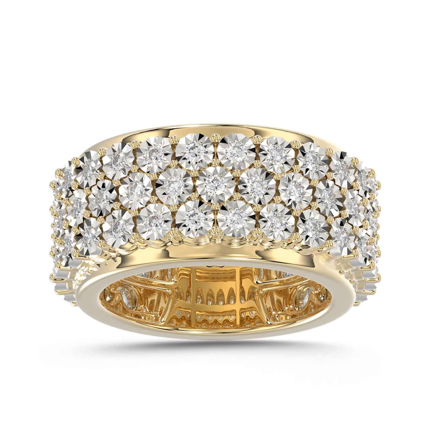 MEN'S BAND 2.00CT ROUND DIAMOND 10K YELLOW GOLD