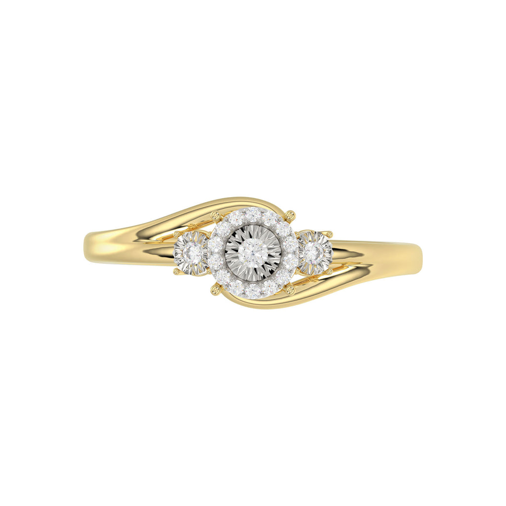 LADIES RING 0.15CT ROUND DIAMOND 10K YELLOW GOLD