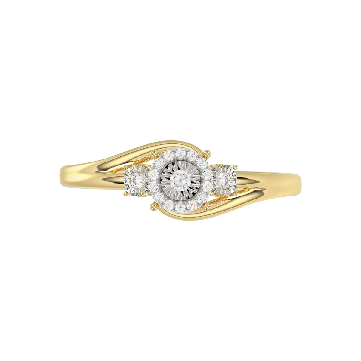 LADIES RING 0.15CT ROUND DIAMOND 10K YELLOW GOLD