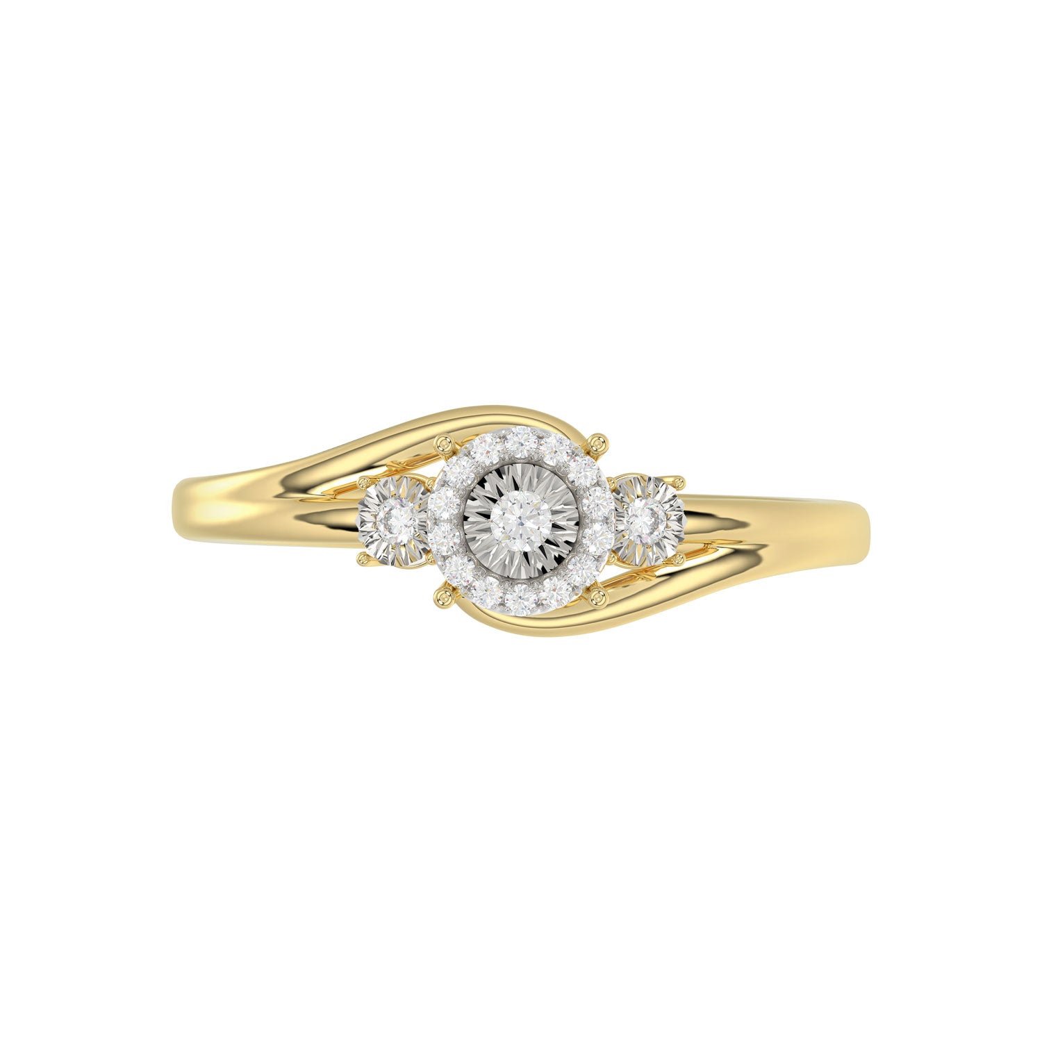 LADIES RING 0.15CT ROUND DIAMOND 10K YELLOW GOLD