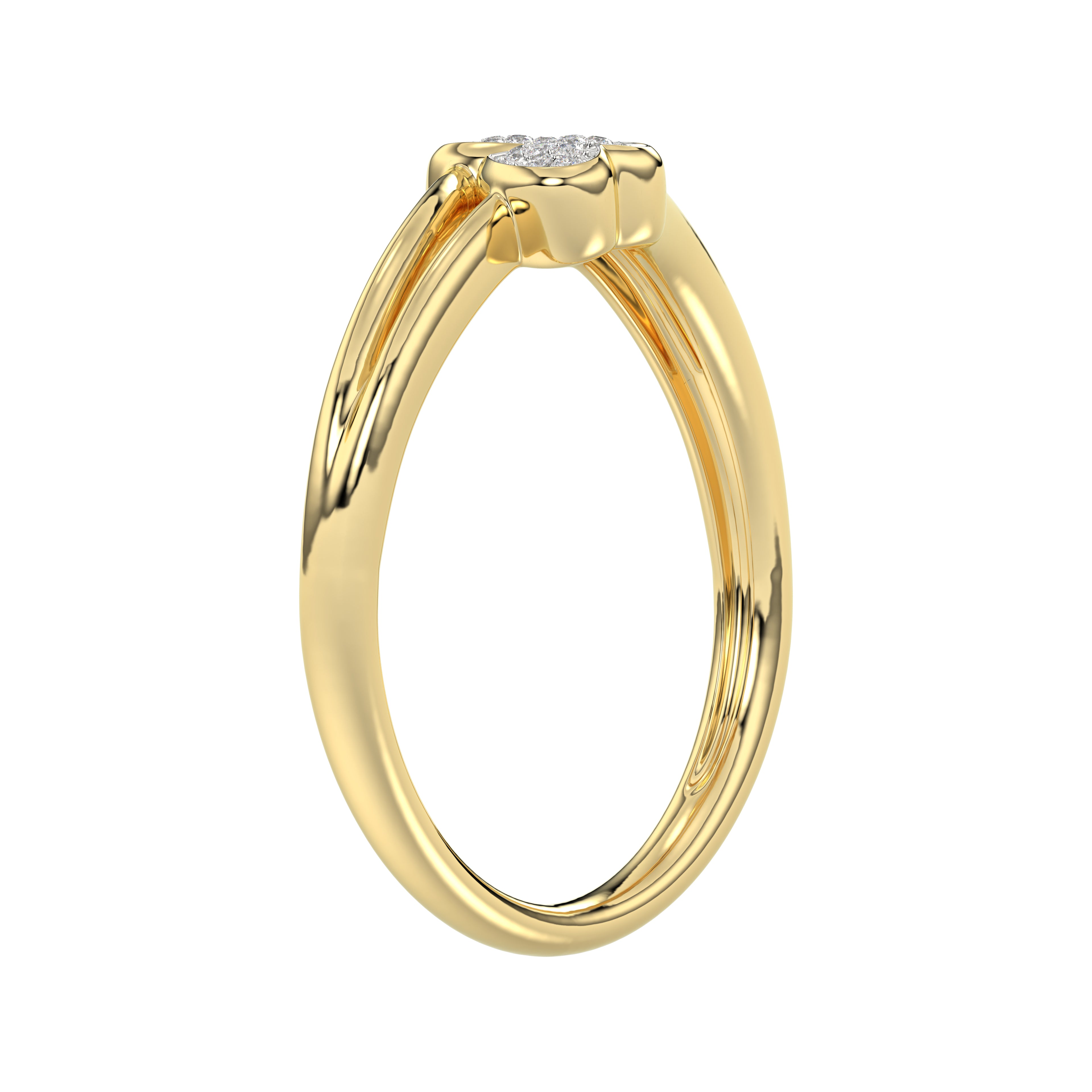 LADIES RING 0.05CT ROUND DIAMOND 10K YELLOW GOLD