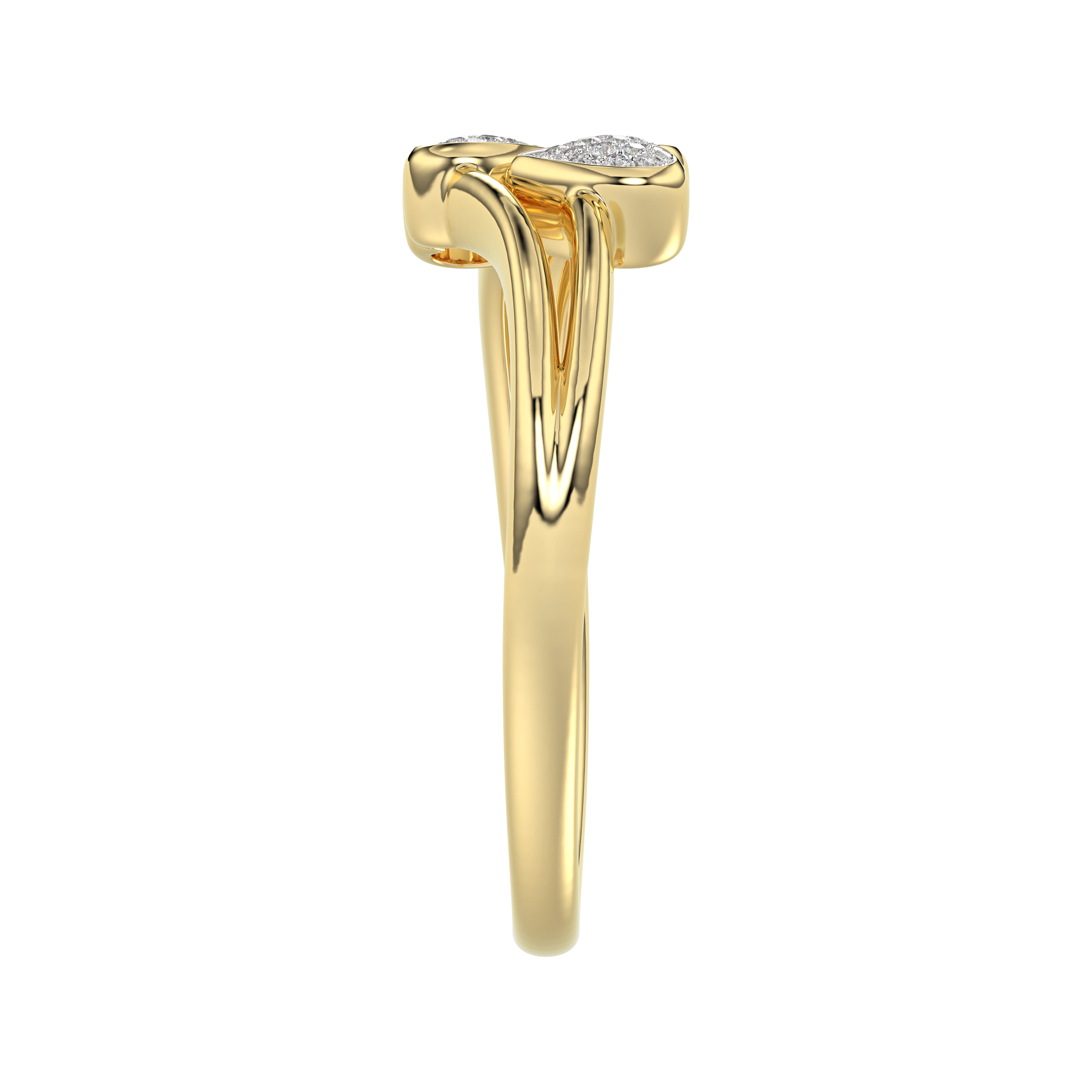 LADIES RING 0.05CT ROUND DIAMOND 10K YELLOW GOLD