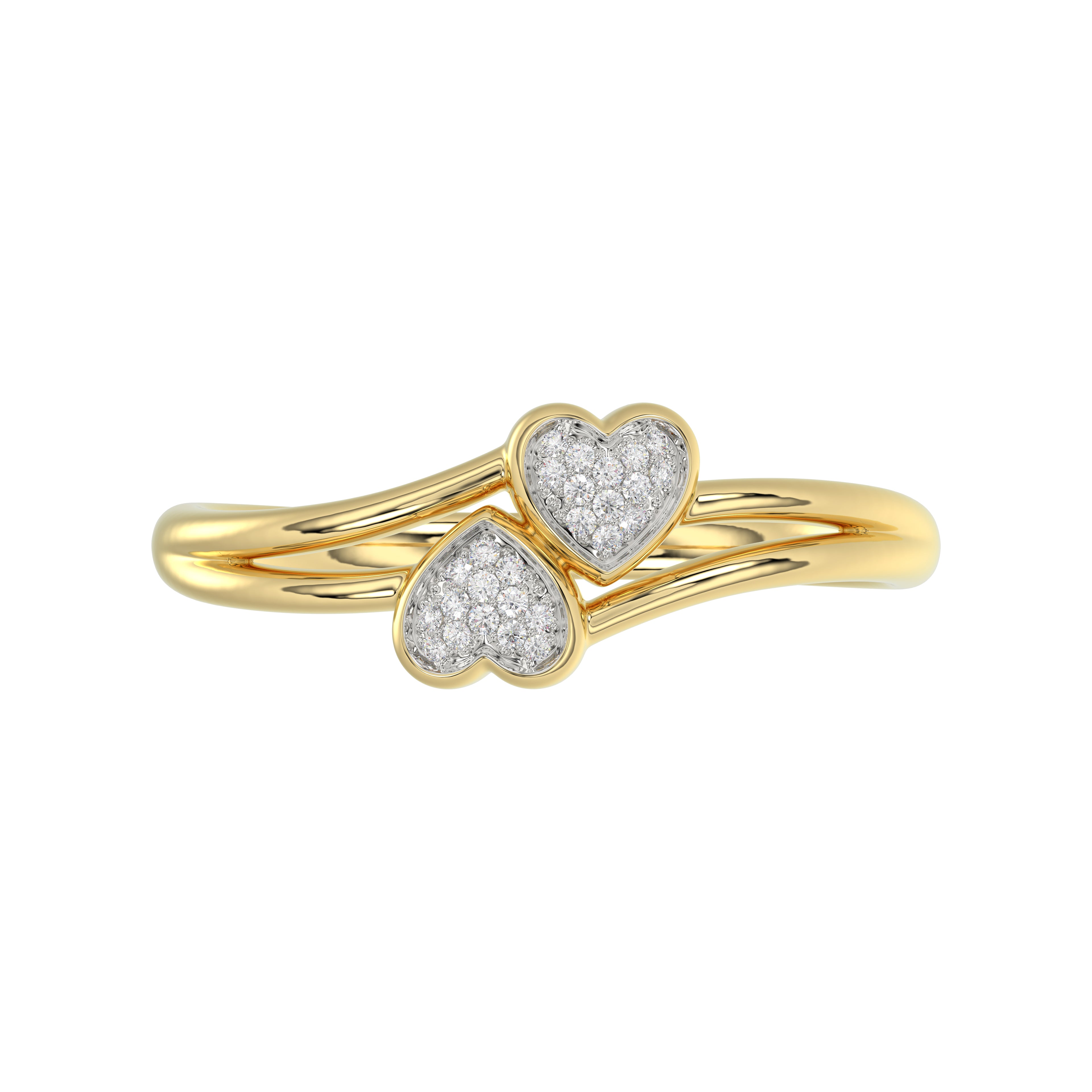 LADIES RING 0.05CT ROUND DIAMOND 10K YELLOW GOLD