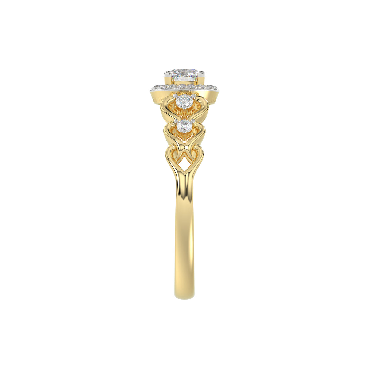 LADIES RING 0.20CT ROUND DIAMOND 10K YELLOW GOLD