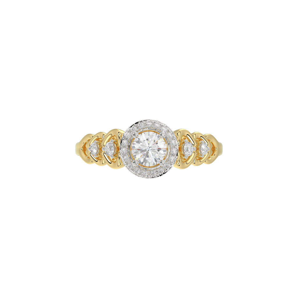 LADIES RING 0.20CT ROUND DIAMOND 10K YELLOW GOLD