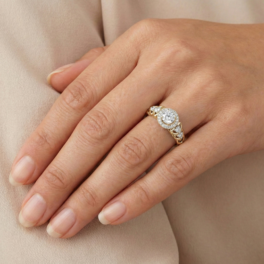 LADIES RING 0.20CT ROUND DIAMOND 10K YELLOW GOLD