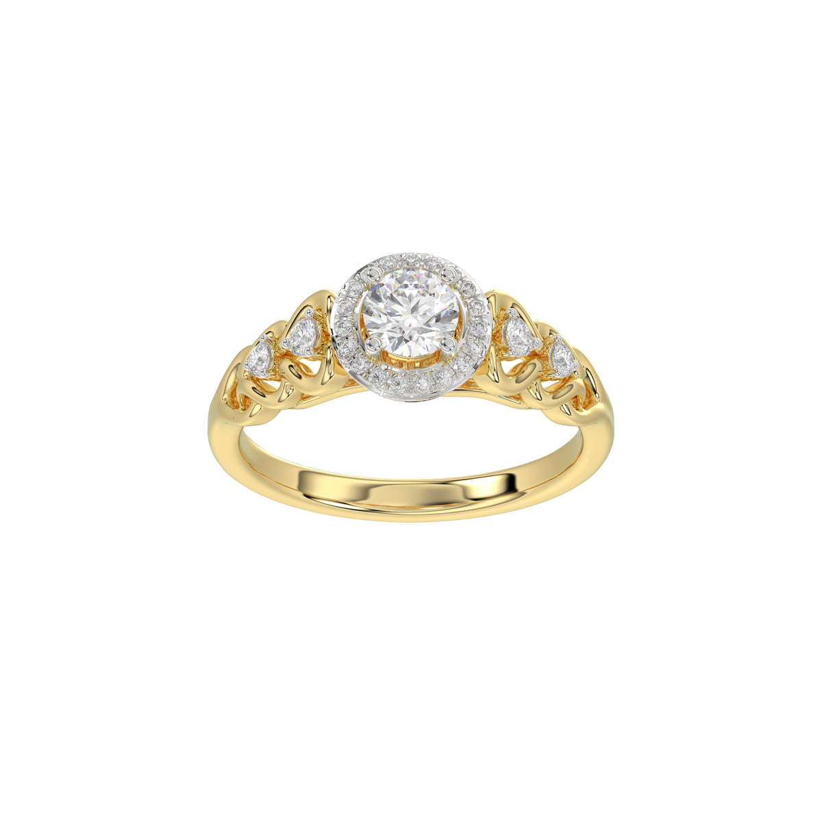 LADIES RING 0.20CT ROUND DIAMOND 10K YELLOW GOLD
