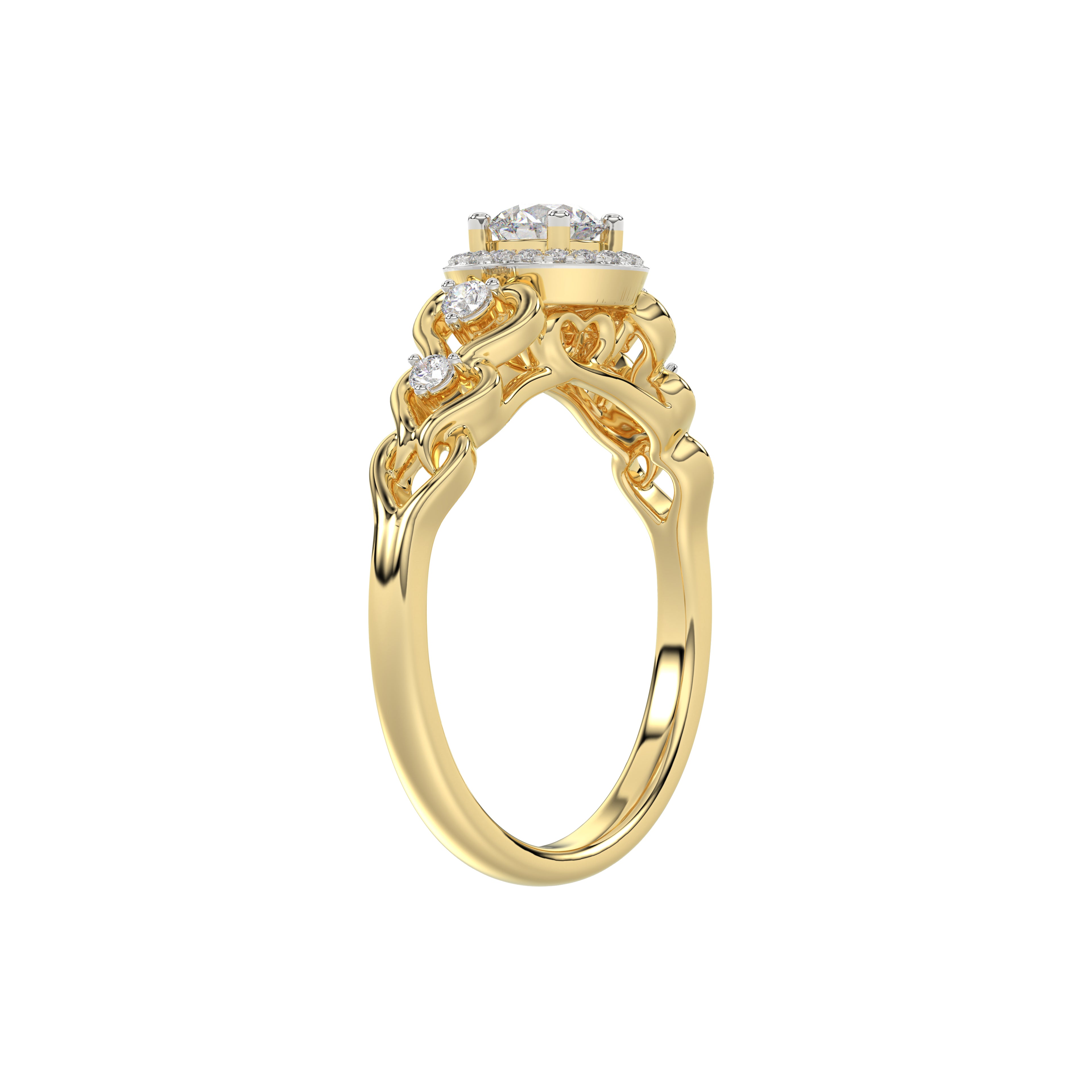 LADIES RING 0.20CT ROUND DIAMOND 10K YELLOW GOLD