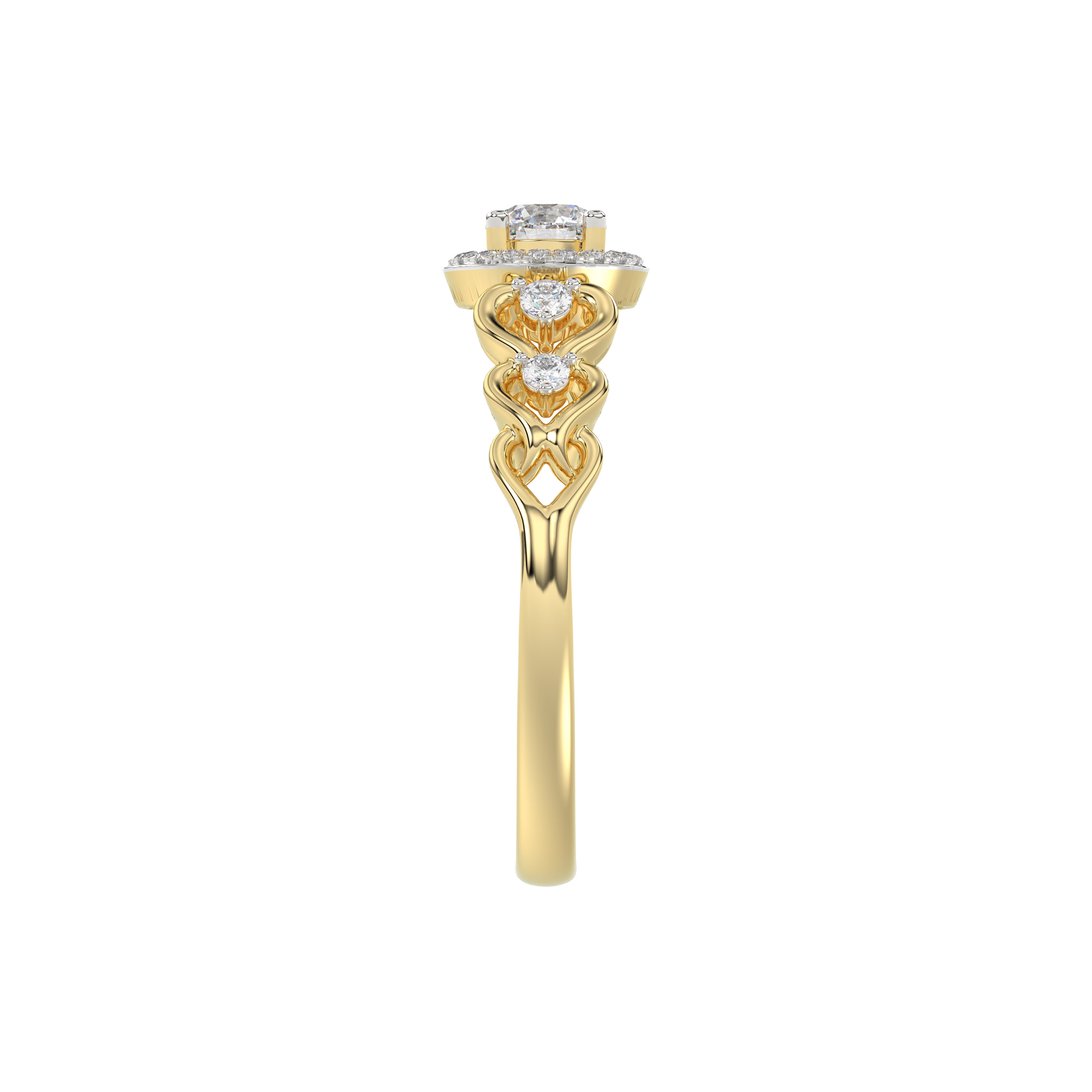 LADIES RING 0.20CT ROUND DIAMOND 10K YELLOW GOLD