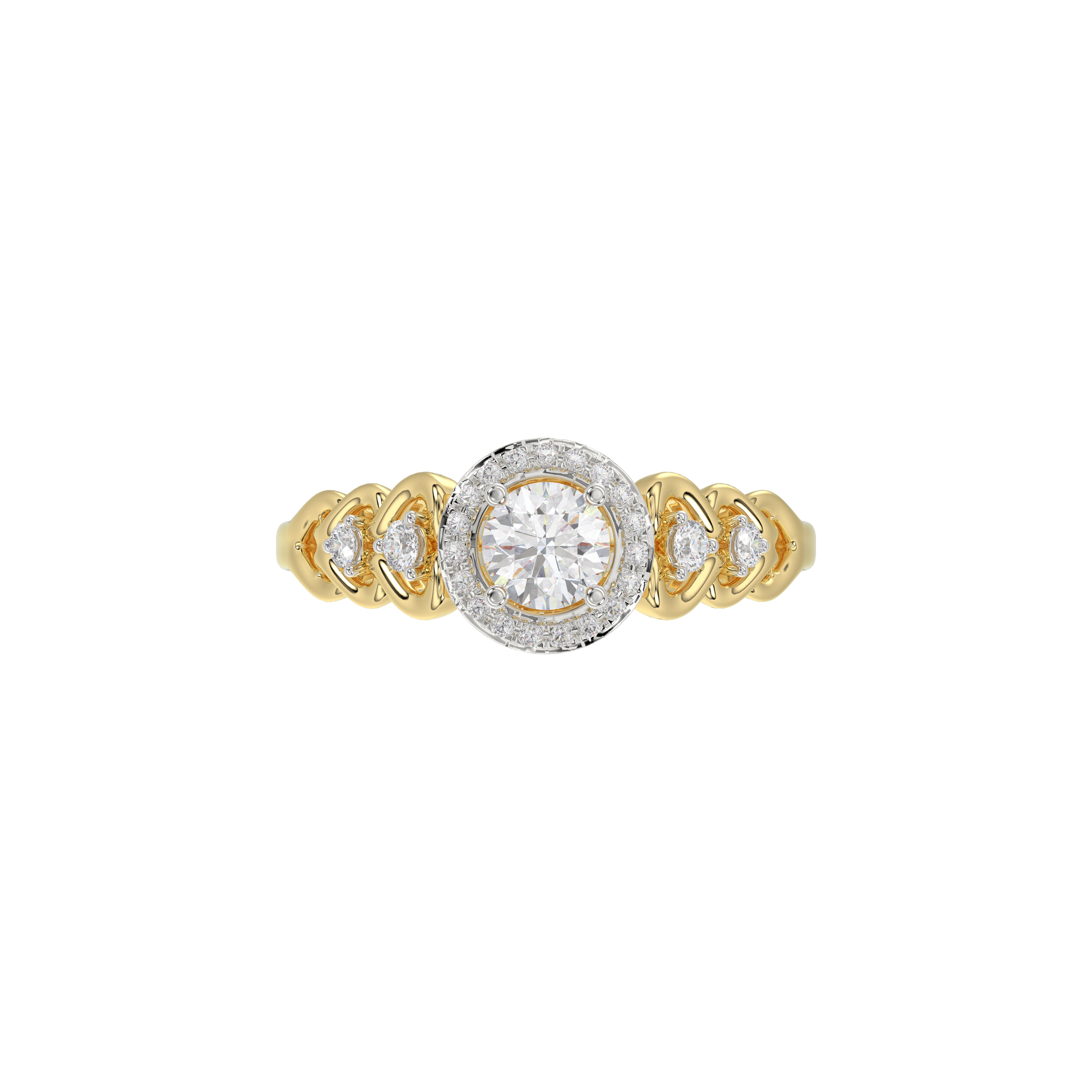 LADIES RING 0.20CT ROUND DIAMOND 10K YELLOW GOLD