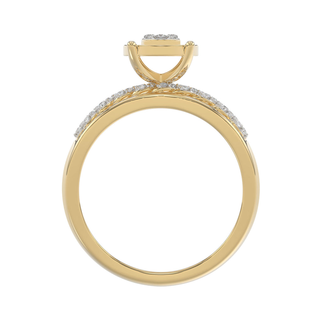 LADIES TRIO SET 0.50CT ROUND DIAMOND 10K YELLOW GOLD