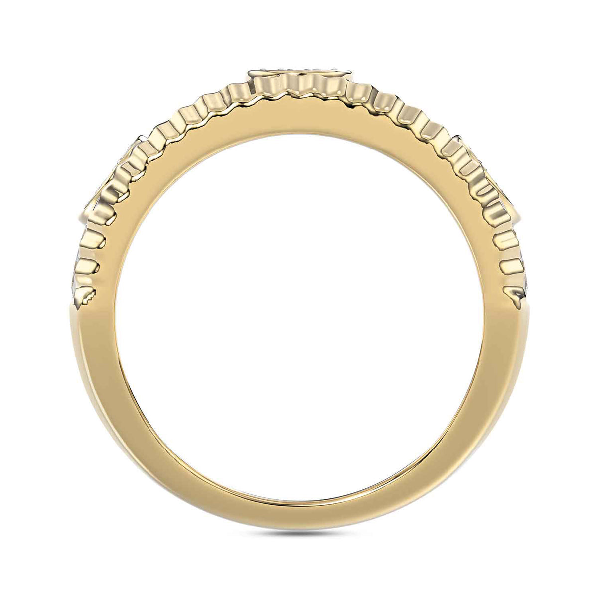 MEN'S RING 0.75CT ROUND DIAMOND 10K YELLOW GOLD