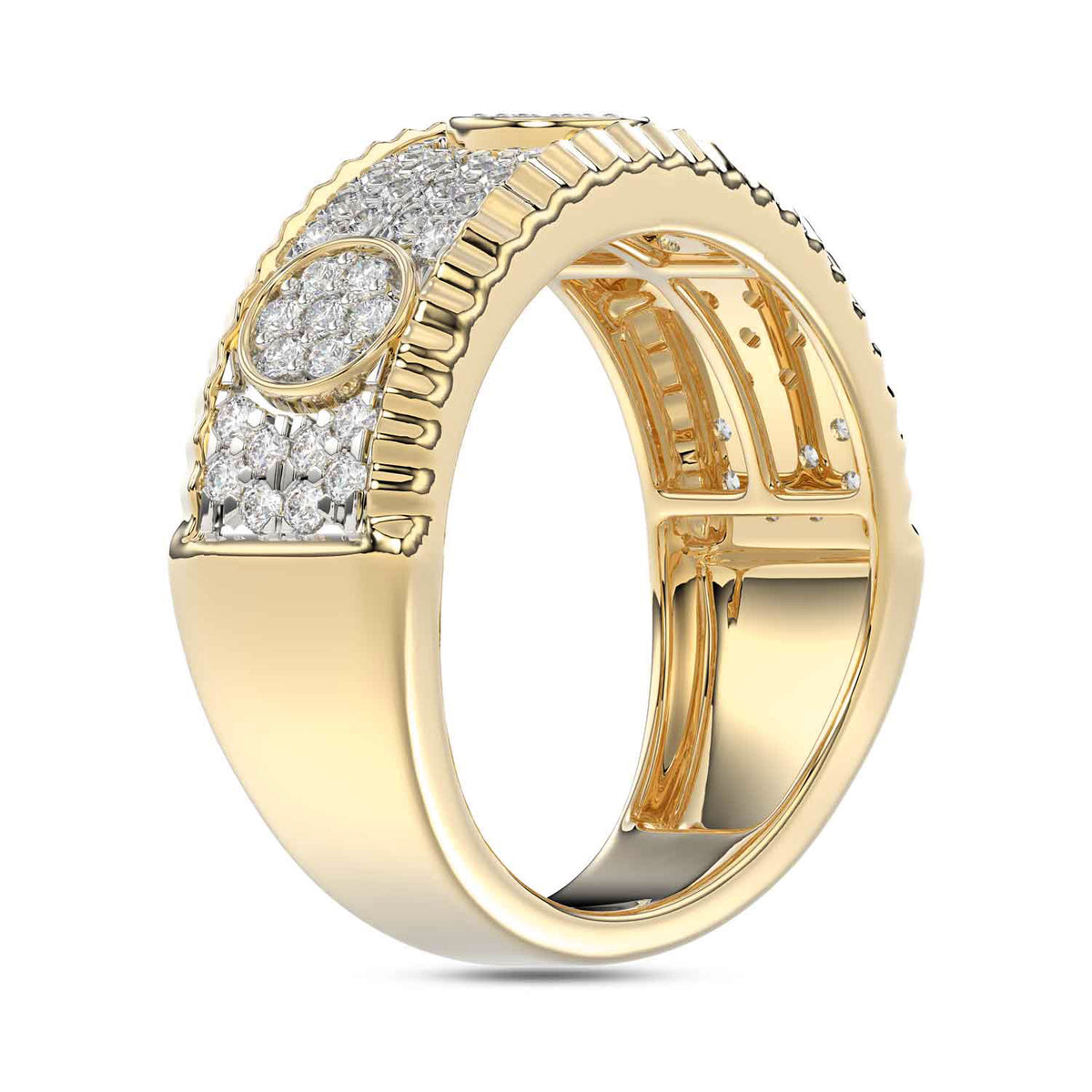 MEN'S RING 0.75CT ROUND DIAMOND 10K YELLOW GOLD