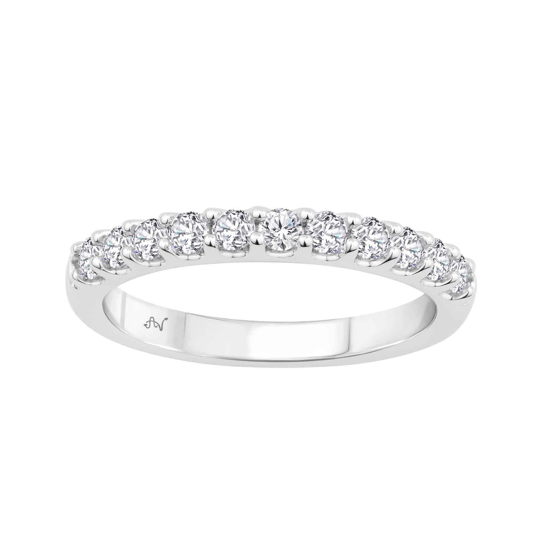 LADIES BAND 0.50CT ROUND DIAMOND 14K WHITE GOLD (SI QUALITY)