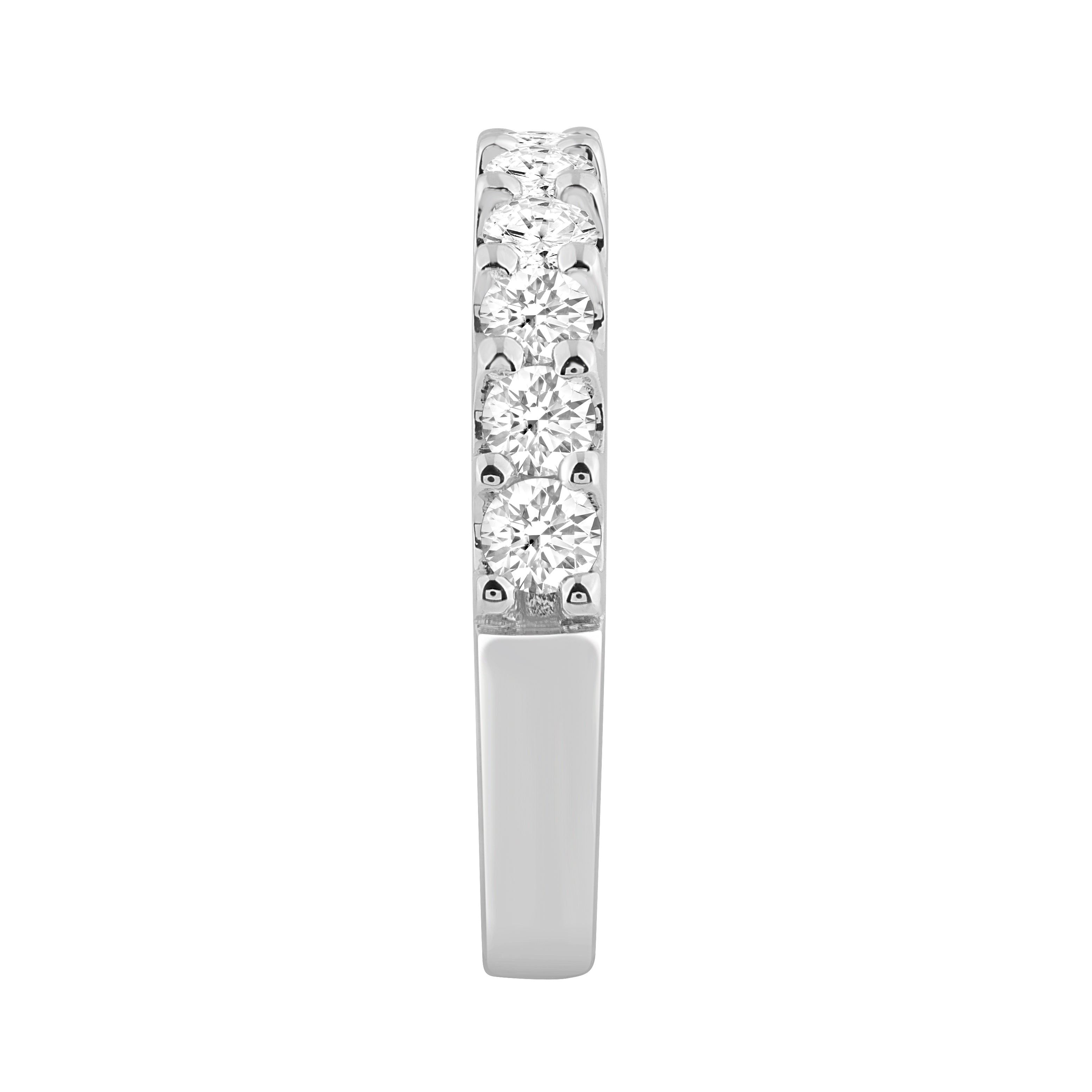 LADIES BAND 1.00CT ROUND DIAMOND 14K WHITE GOLD (SI QUALITY)