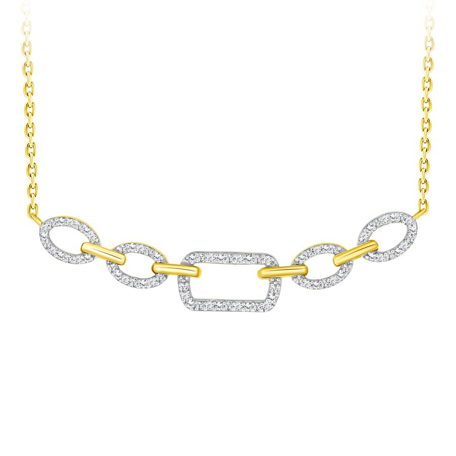LADIES NECKLACE 0.15CT ROUND DIAMOND 10K YELLOW GOLD