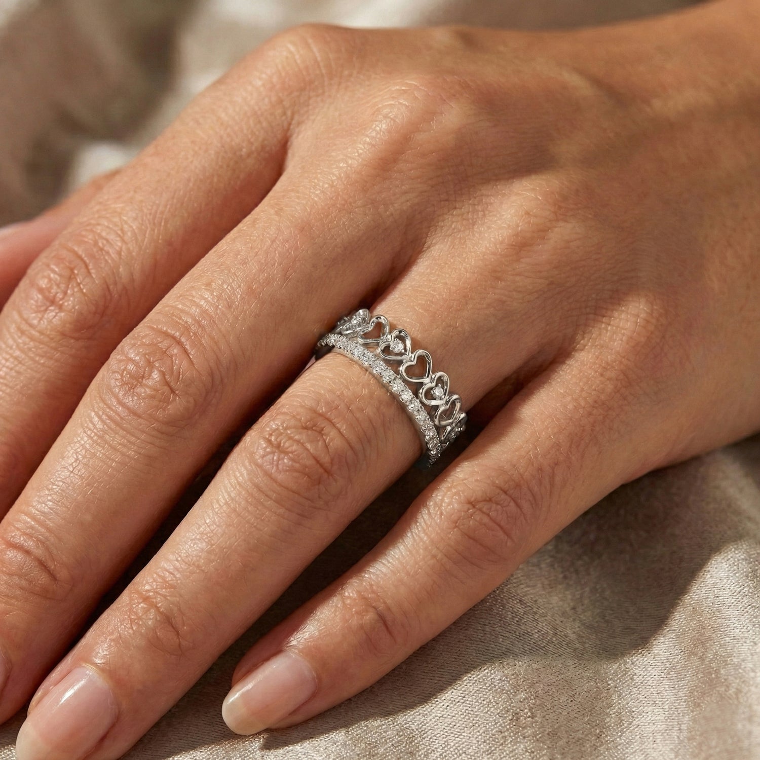 LADIES RING 0.20CT ROUND DIAMOND 14K WHITE GOLD