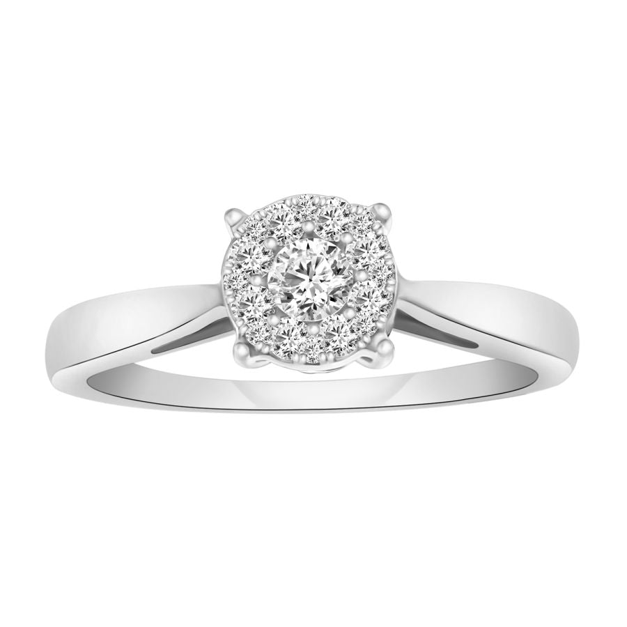 LADIES RING 0.25CT ROUND DIAMOND 10K YELLOW GOLD