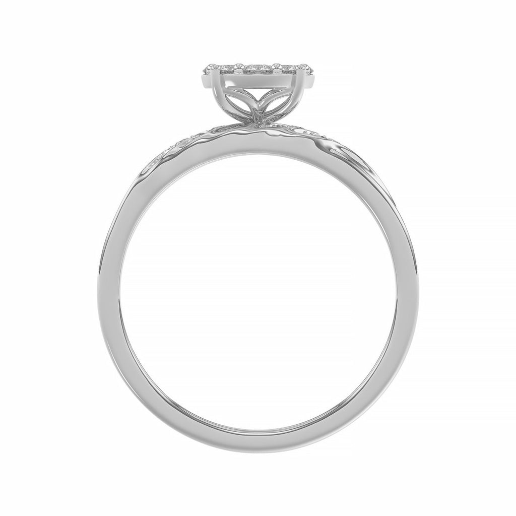 Sterling Silver Diamond Trio Ring Set 0.33Ct Round Women Bridal Engagement Wedding Set Fine Jewelry Gift