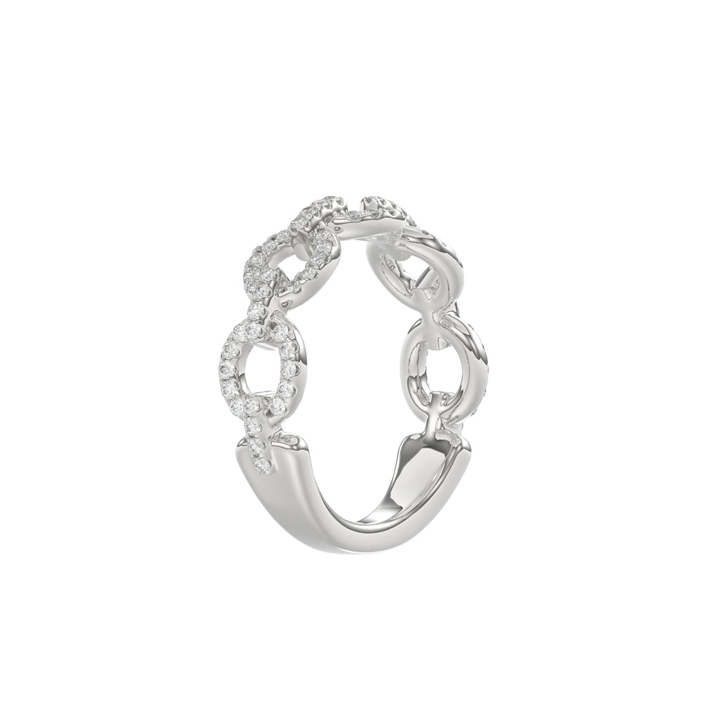 LADIES BAND 0.33CT ROUND DIAMOND 14K WHITE GOLD