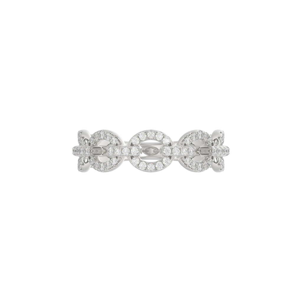 LADIES BAND 0.33CT ROUND DIAMOND 14K WHITE GOLD