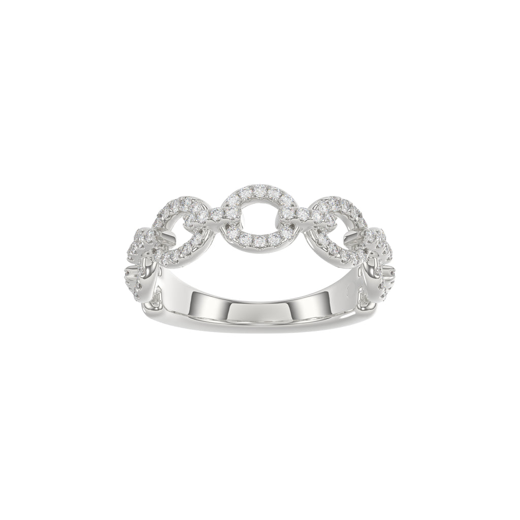 LADIES BAND 0.33CT ROUND DIAMOND 14K WHITE GOLD