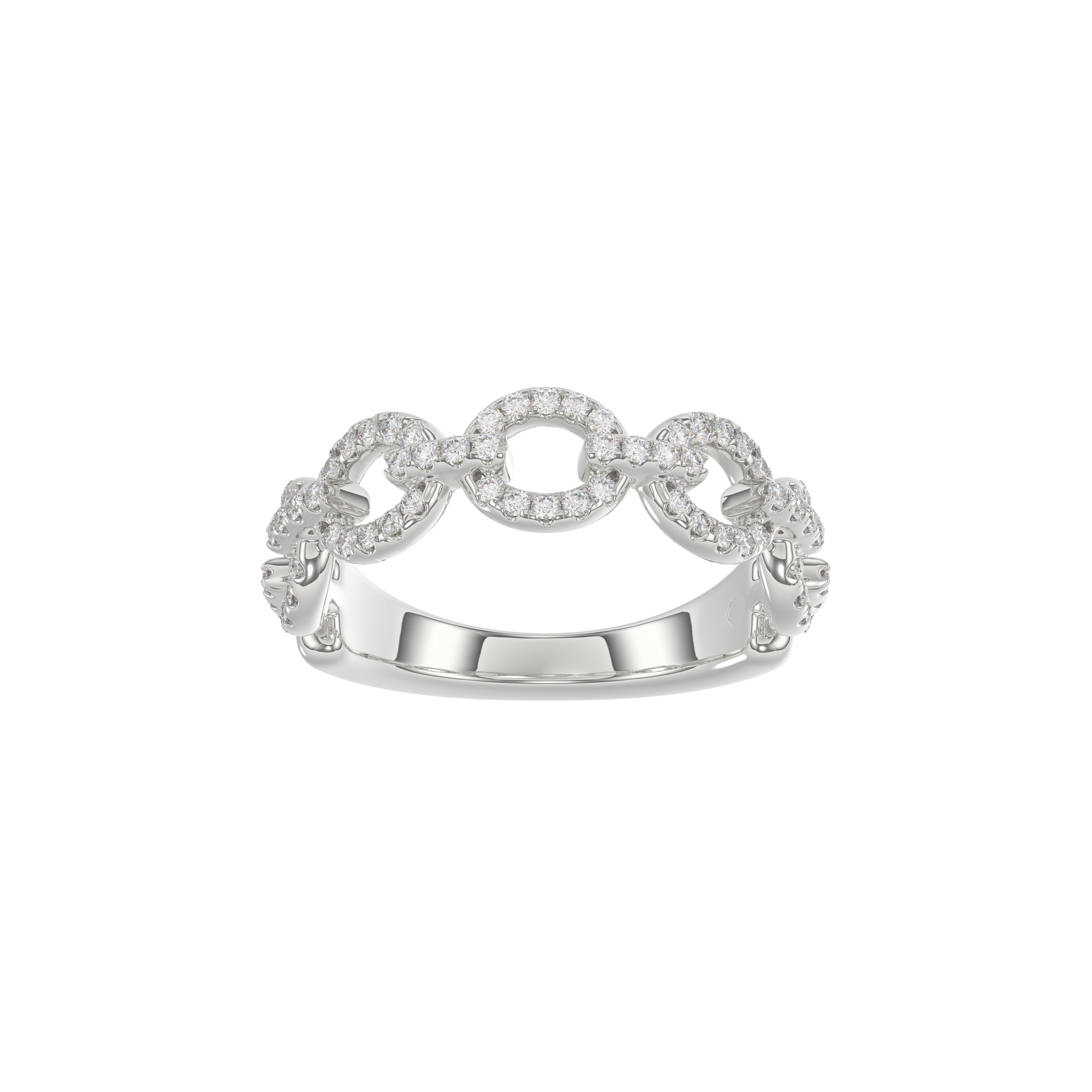 LADIES BAND 0.33CT ROUND DIAMOND 14K WHITE GOLD
