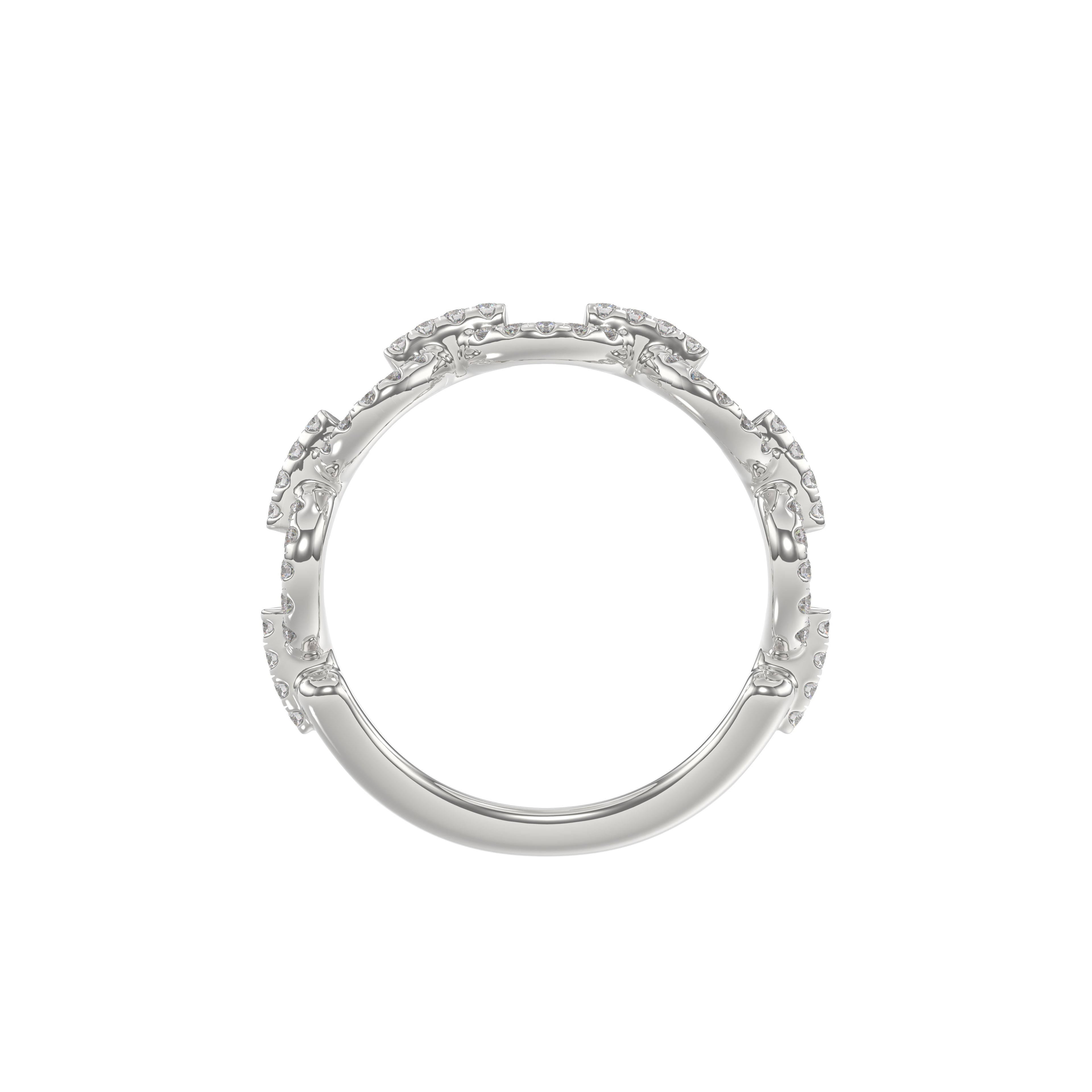 LADIES BAND 0.33CT ROUND DIAMOND 14K WHITE GOLD