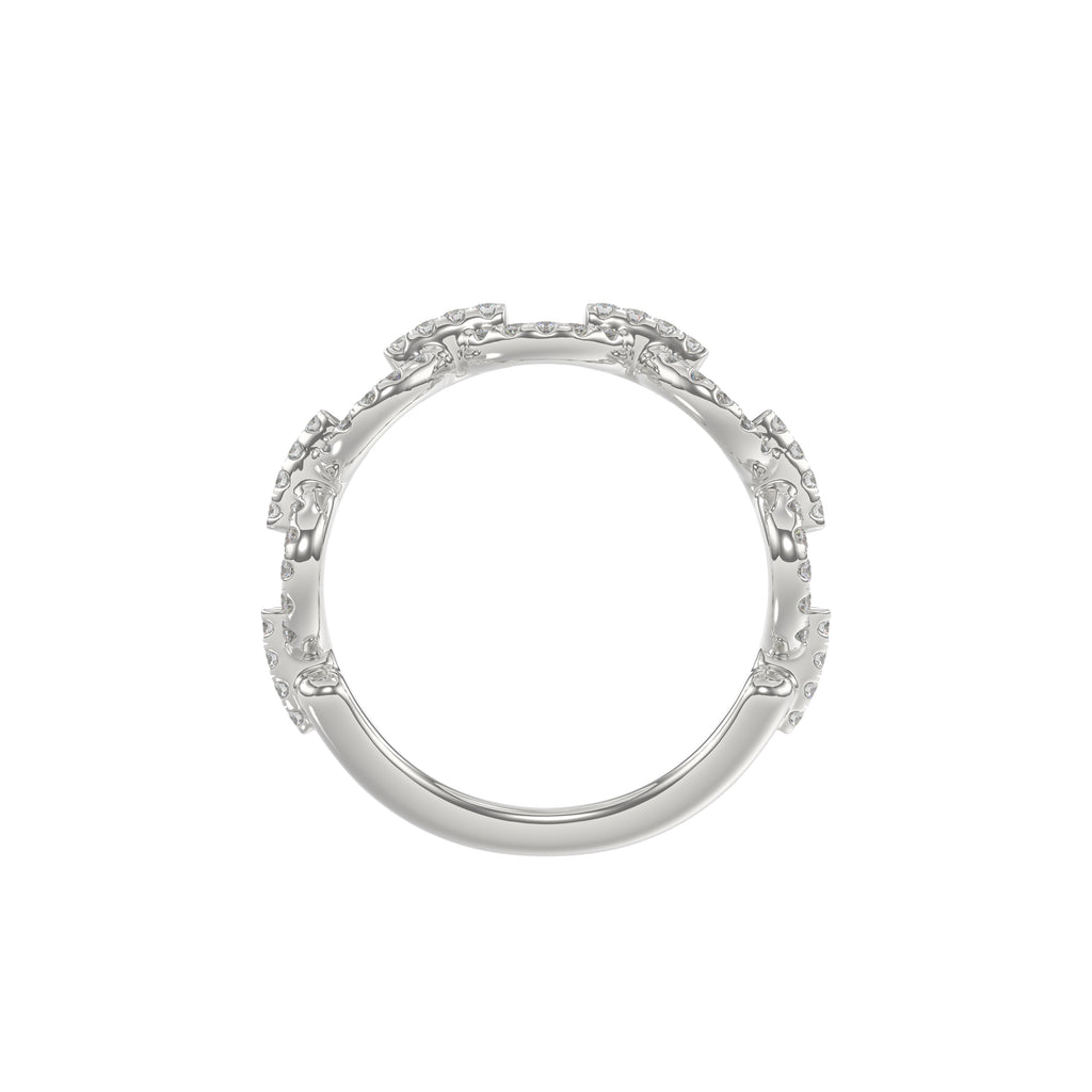 LADIES BAND 0.33CT ROUND DIAMOND 14K WHITE GOLD