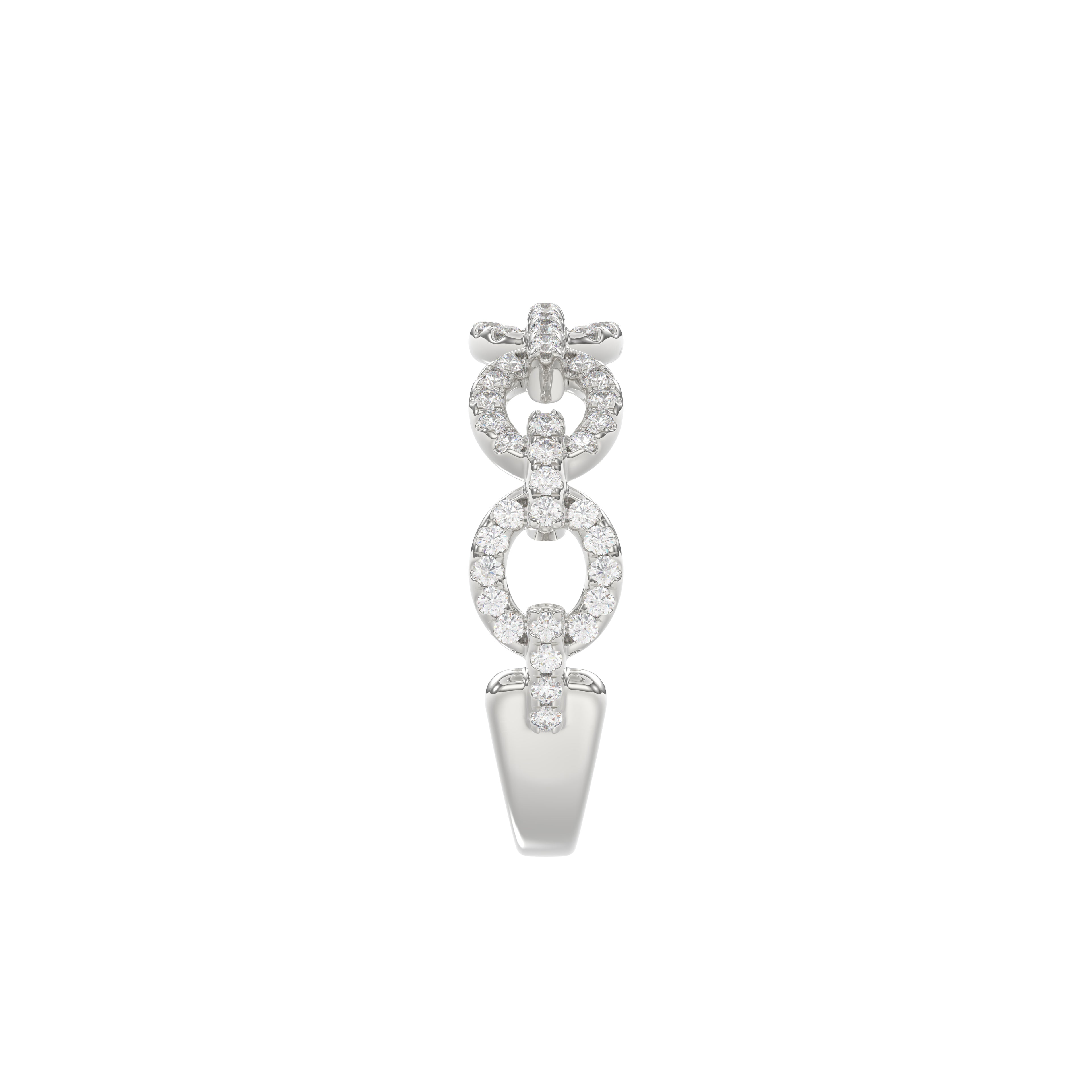 LADIES BAND 0.33CT ROUND DIAMOND 14K WHITE GOLD