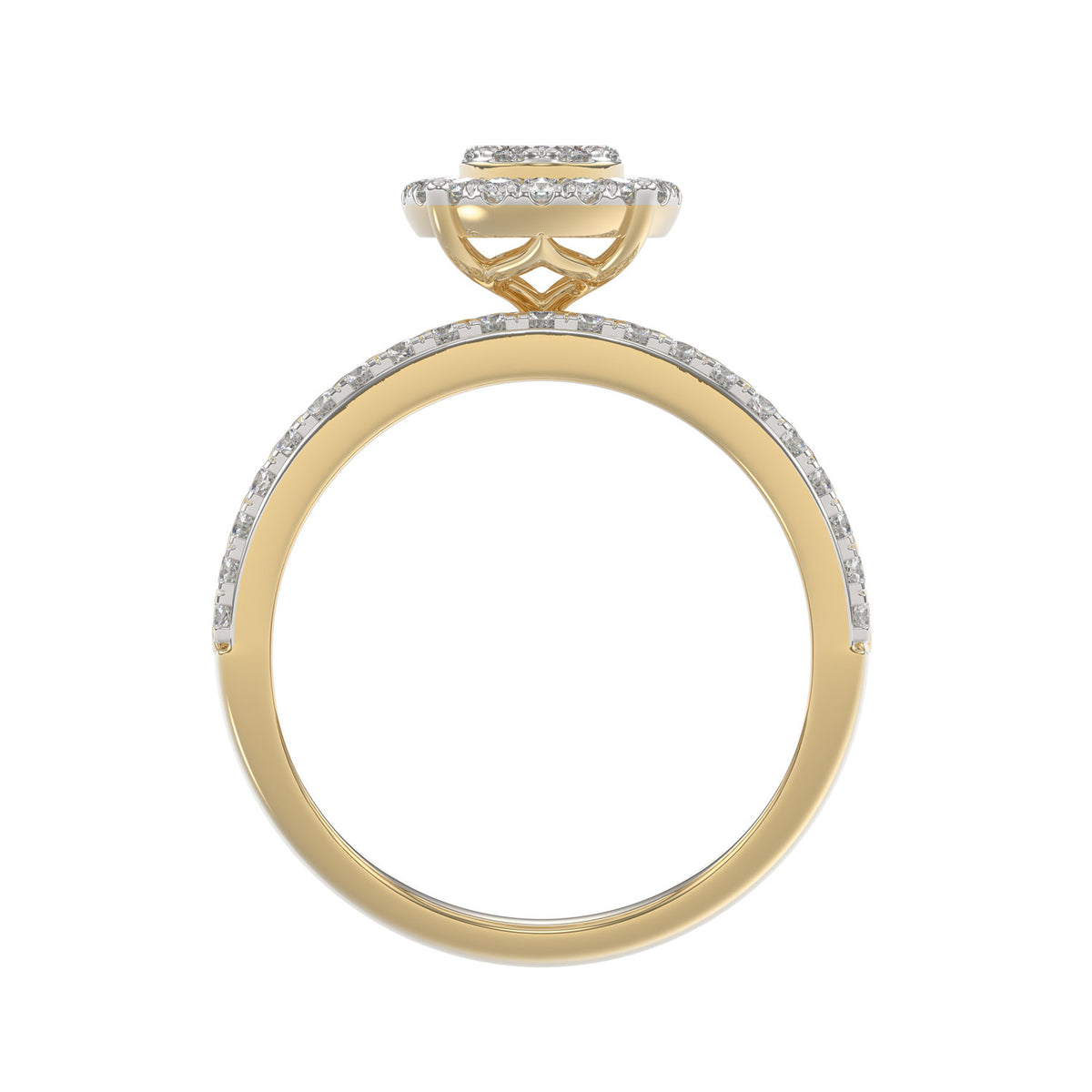 LADIES TRIOS SET 1.50CT ROUND DIAMOND 10K YELLOW GOLD