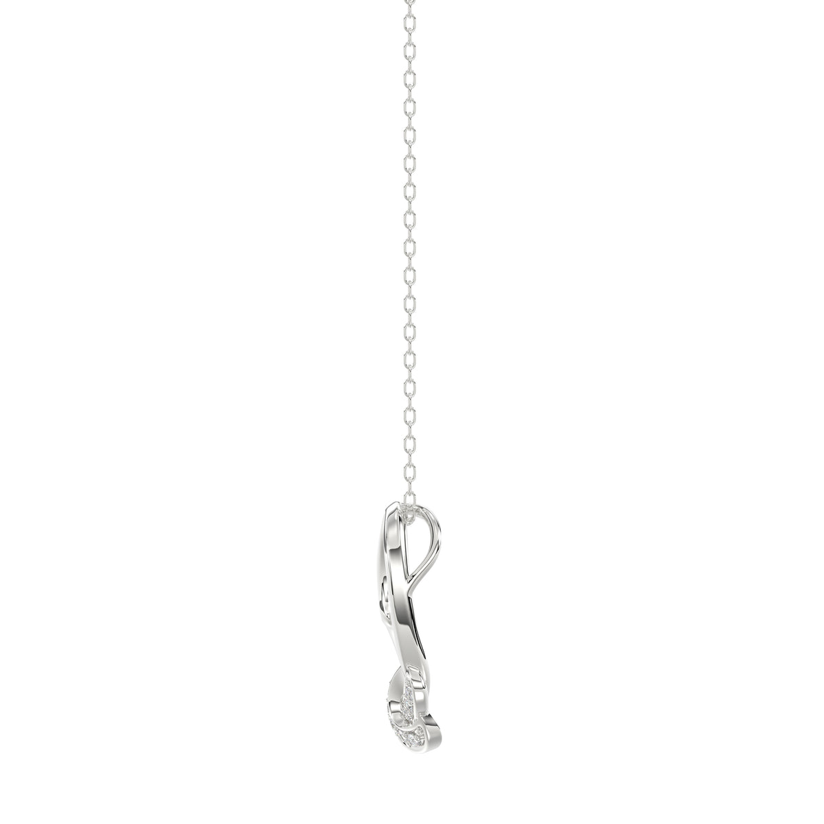 LADIES PENDANT 0.10CT ROUND DIAMOND 10K WHITE GOLD