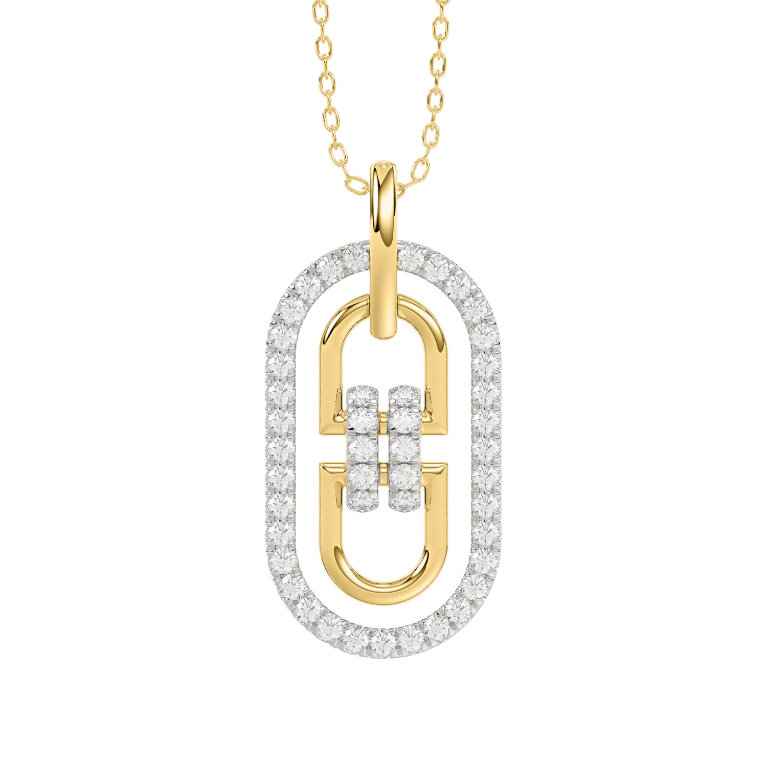 LADIES PENDANT 0.25CT ROUND DIAMOND 14K YELLOW GOLD