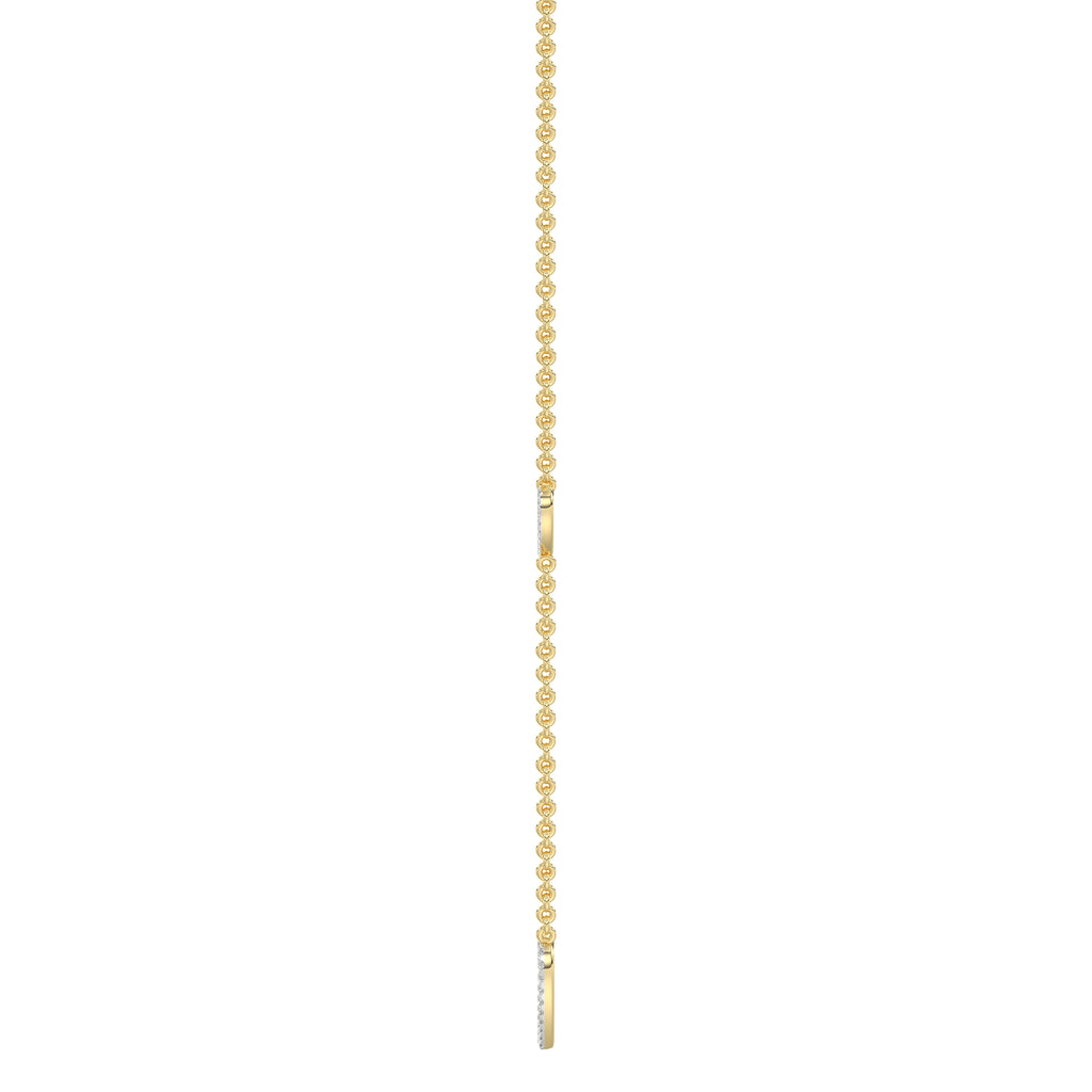 LADIES NECKLACE 0.20CT ROUND DIAMOND 14K YELLOW GOLD