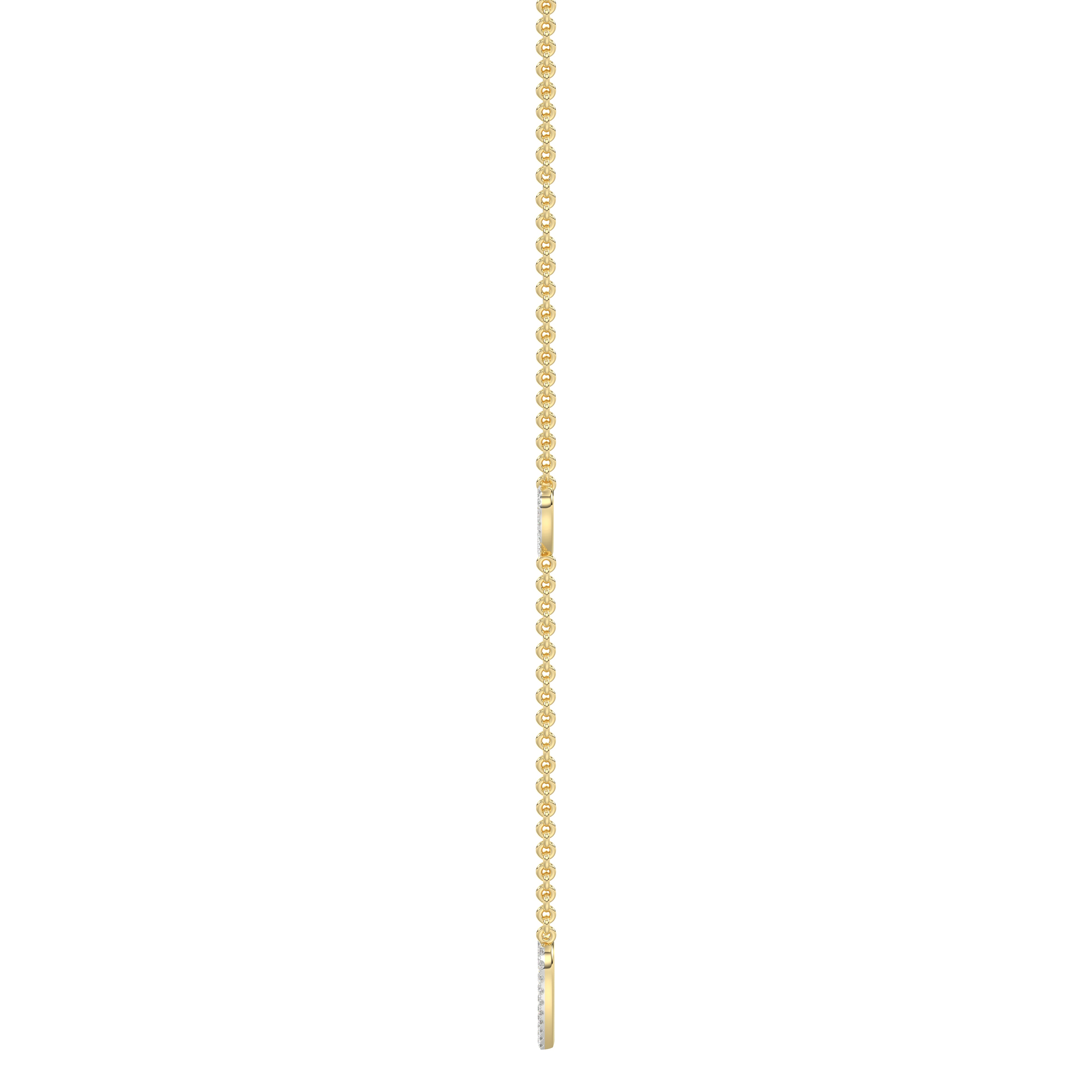 LADIES NECKLACE 0.20CT ROUND DIAMOND 14K YELLOW GOLD