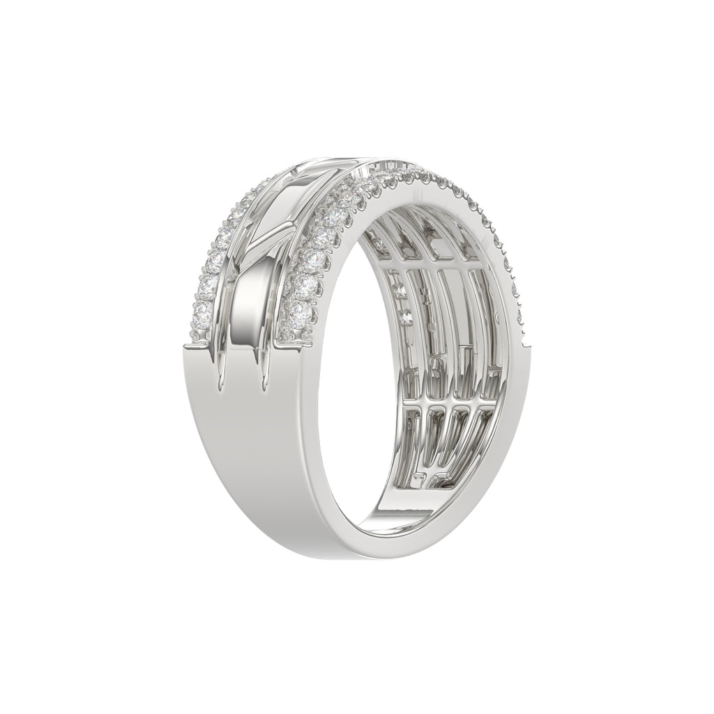 MEN'S BAND 0.50CT ROUND DIAMOND 14K WHITE GOLD
