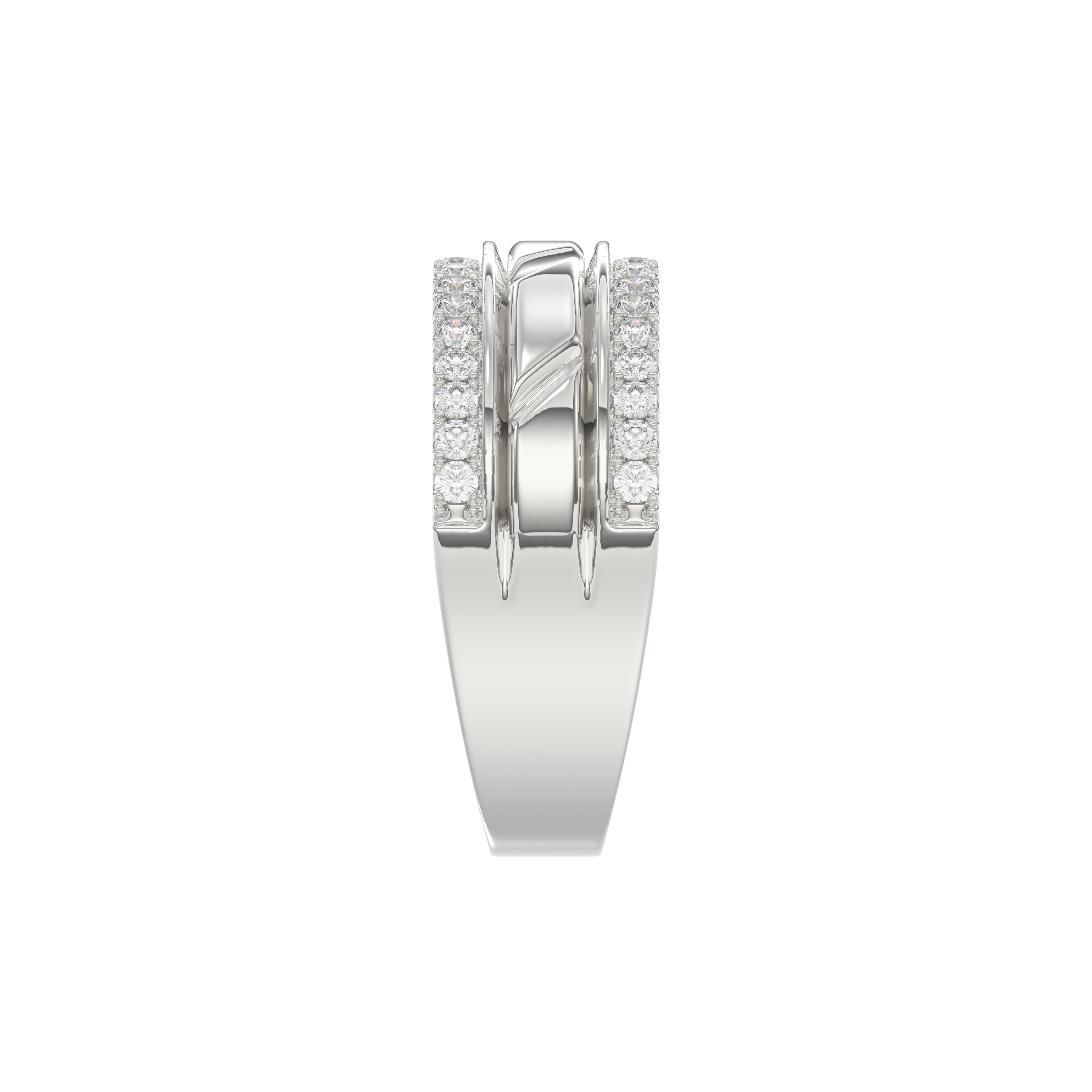 MEN'S BAND 0.50CT ROUND DIAMOND 14K WHITE GOLD
